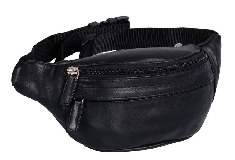 GlücksNugget Gürteltasche Leder Gürteltasche schwarz mit vielen Fächern von GlücksNugget