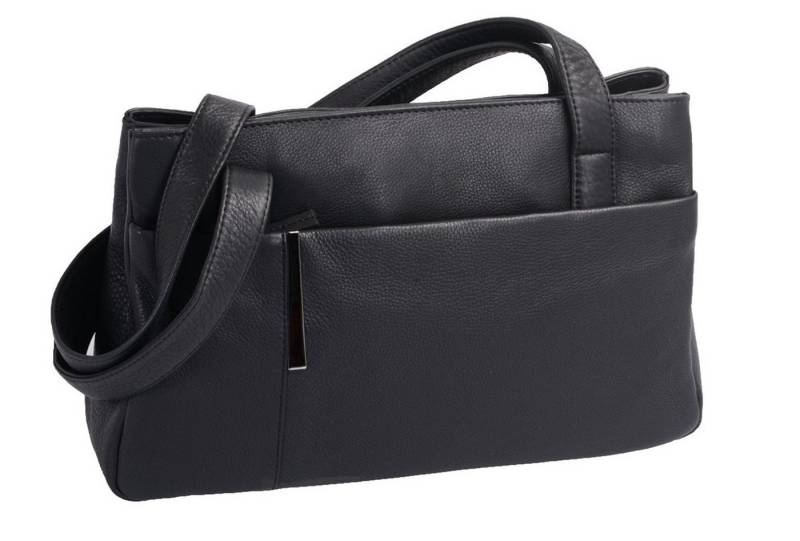 GlücksNugget Handtasche Handtasche Leder weich, schwarz von GlücksNugget
