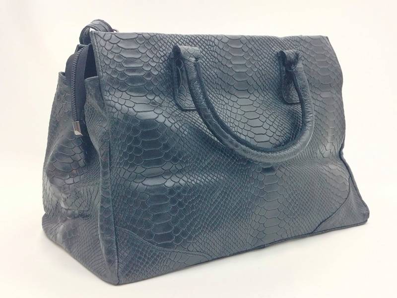GlücksNugget Handtasche schwarze Ledershopper Businesstasche von GlücksNugget