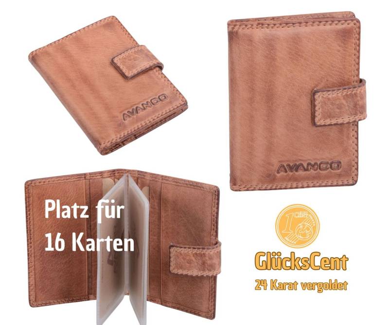 GlücksNugget Kartenetui GlücksNugget Kreditkartenhülle,cognac von GlücksNugget