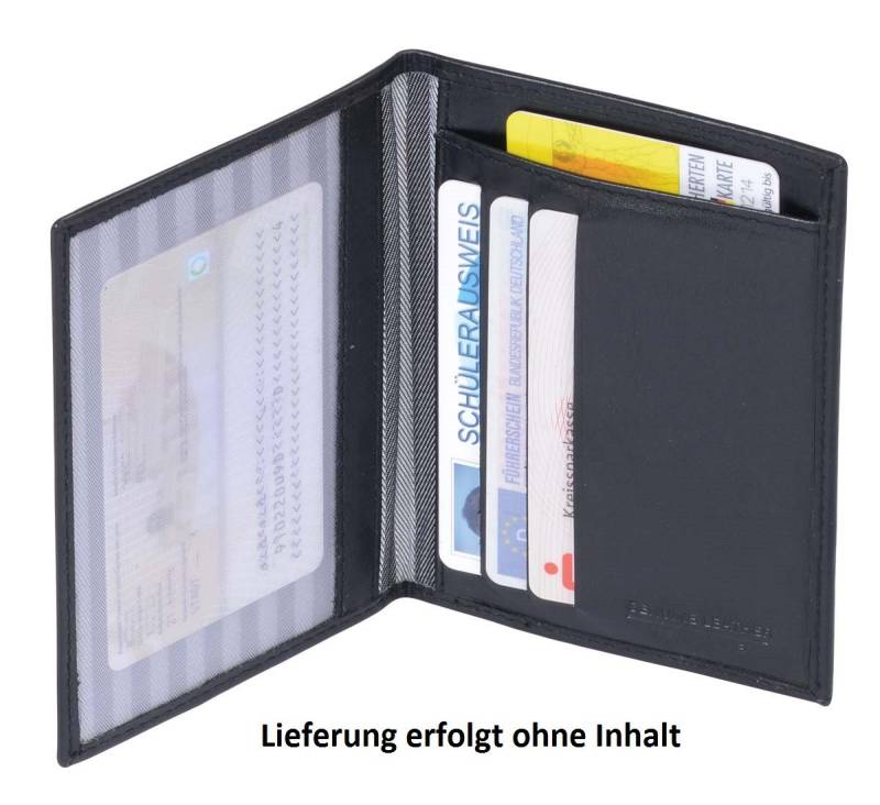 GlücksNugget Kartenetui flache Ausweishülle Kartenetui Leder mit Sichtfach von GlücksNugget