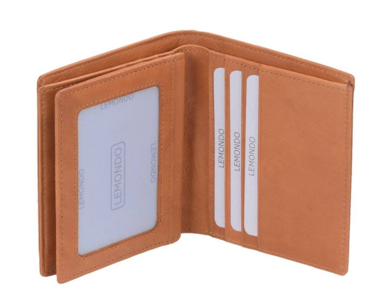 GlücksNugget Kartenetui kleine Lederausweishülle hellbraun, mit Scheinfach von GlücksNugget