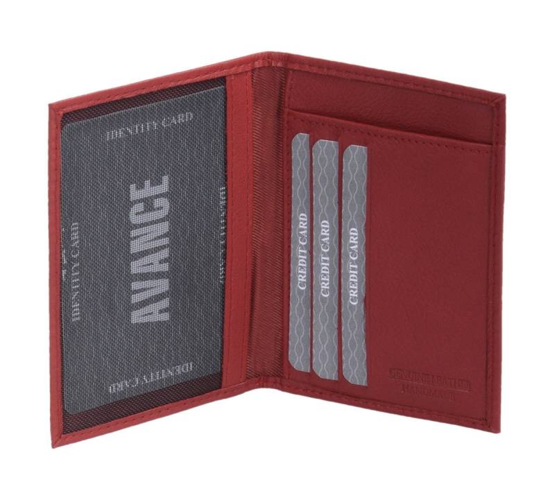 GlücksNugget Kartenetui rote flache Ausweishülle in Leder, kirschrot extra dünn von GlücksNugget