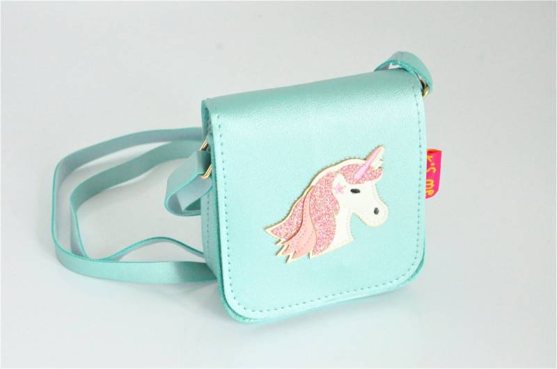 GlücksNugget Kindergartentasche Mädchentasche Einhorn mint metallic von GlücksNugget