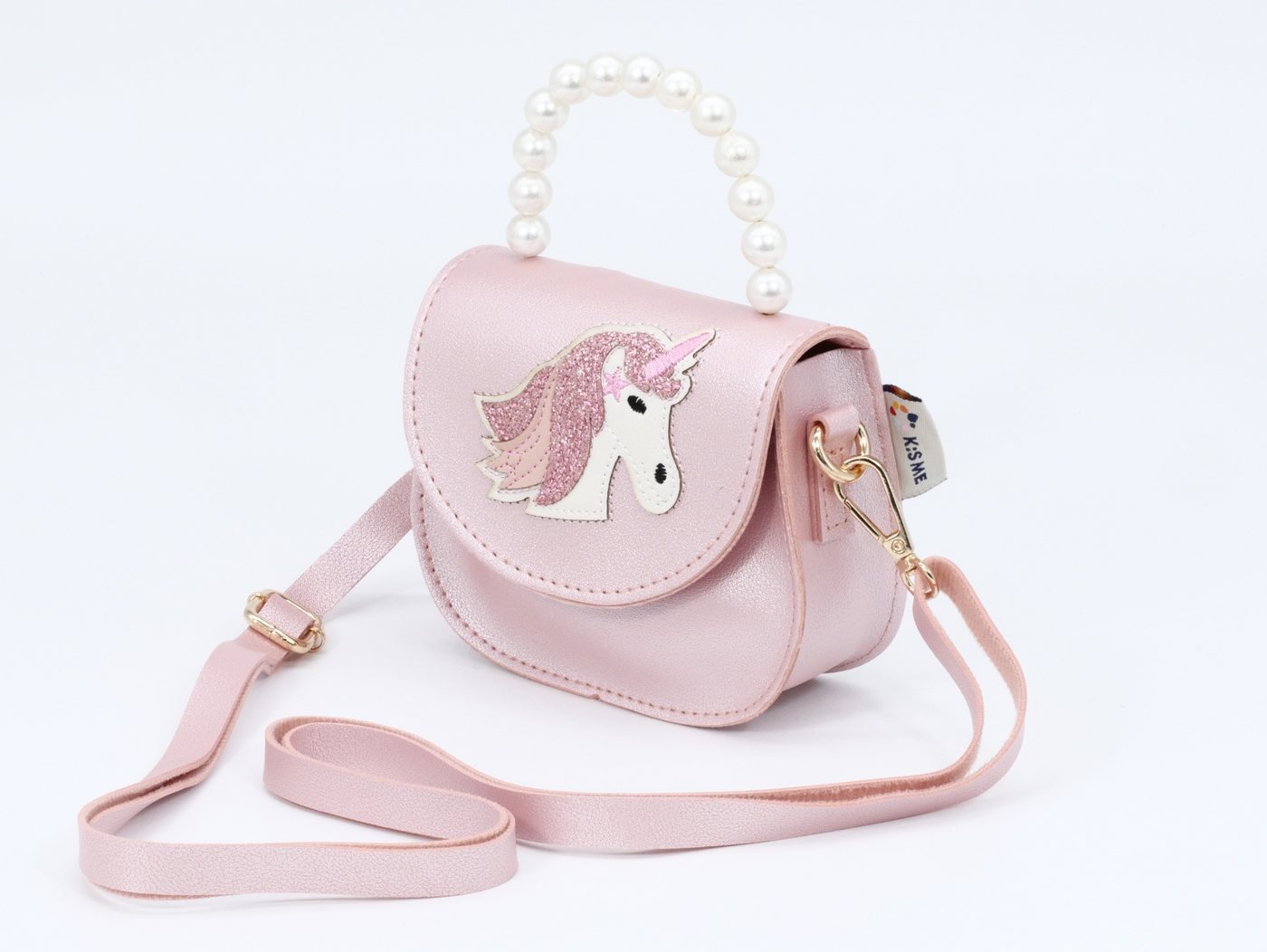 GlücksNugget Kindergartentasche Mädchentasche Einhorn rosa metallic von GlücksNugget