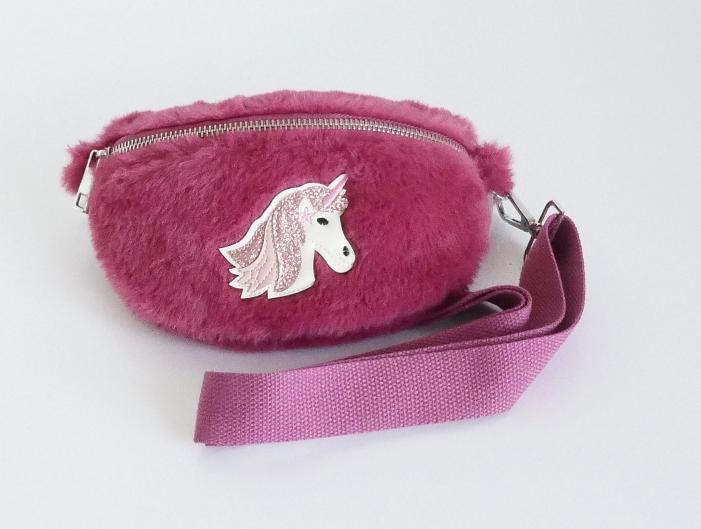 GlücksNugget Kindergartentasche Mädchentasche Plüsch Einhorn pink von GlücksNugget
