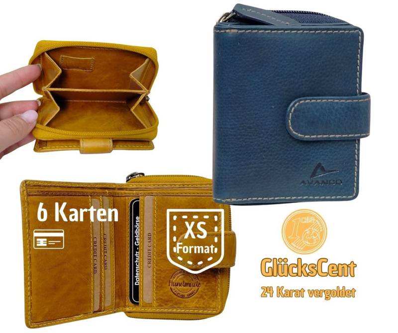 GlücksNugget Mini Geldbörse GlücksNugget Minibörse Lederbörse Hosentaschenbörse Geldbörse von GlücksNugget
