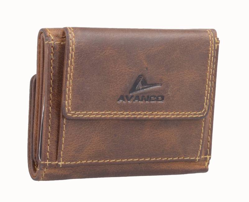 GlücksNugget Mini Geldbörse SN Minibörse AVANCO, braun von GlücksNugget
