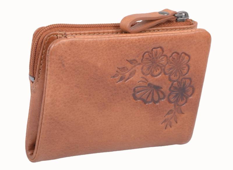 GlücksNugget Mini Geldbörse SN Minibörse AVANCO mit Prägung, braun von GlücksNugget