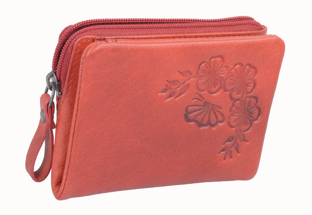 GlücksNugget Mini Geldbörse SN Minibörse AVANCO mit Prägung, rot von GlücksNugget