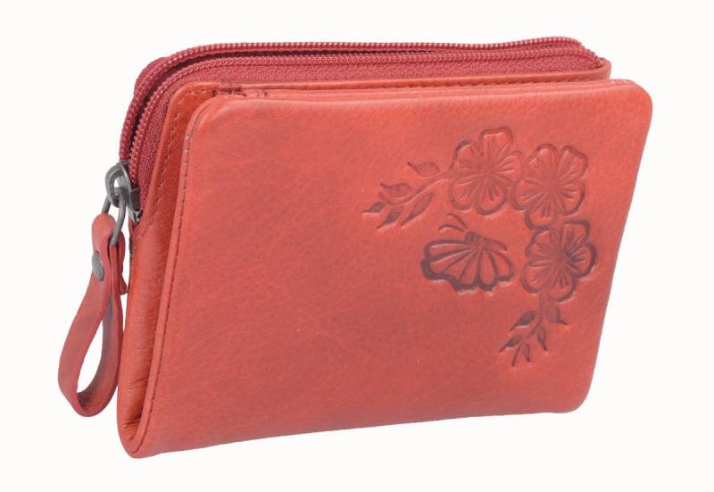 GlücksNugget Mini Geldbörse SN Minibörse AVANCO mit Prägung, rot von GlücksNugget