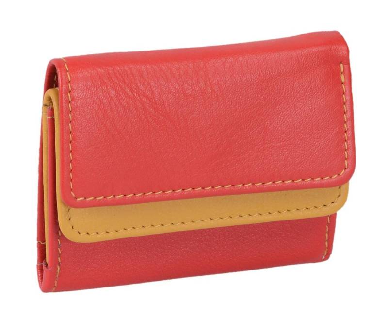 GlücksNugget Mini Geldbörse kleine Leder-Minibörse (kleiner wie EC-Karte), rot-gelb von GlücksNugget