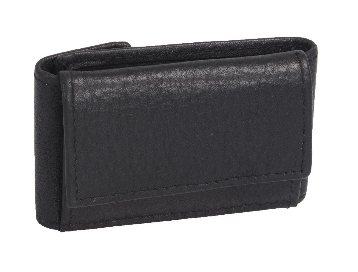 GlücksNugget Mini Geldbörse schwarze Minibörse 8x5cm Leder, Kleingeldbörse von GlücksNugget