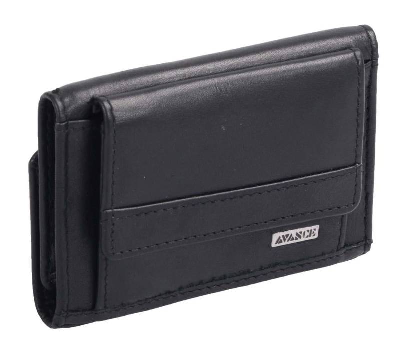 GlücksNugget Mini Geldbörse schwarzes Mini Portemonnaie, kleine Leder Herren Geldbörse, schwarz von GlücksNugget