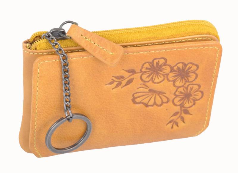 GlücksNugget Schlüsseltasche Kompakte RFID-Schlüsseltasche aus Leder – Gelb von GlücksNugget