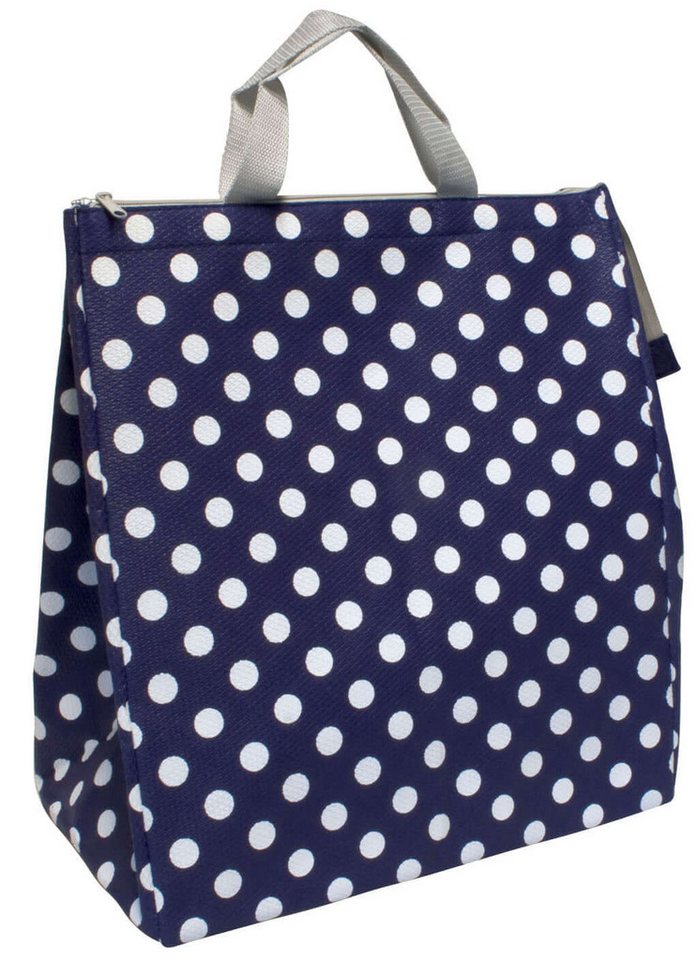 GlücksNugget Strandtasche Kühltasche gepunktet dunkelblau von GlücksNugget