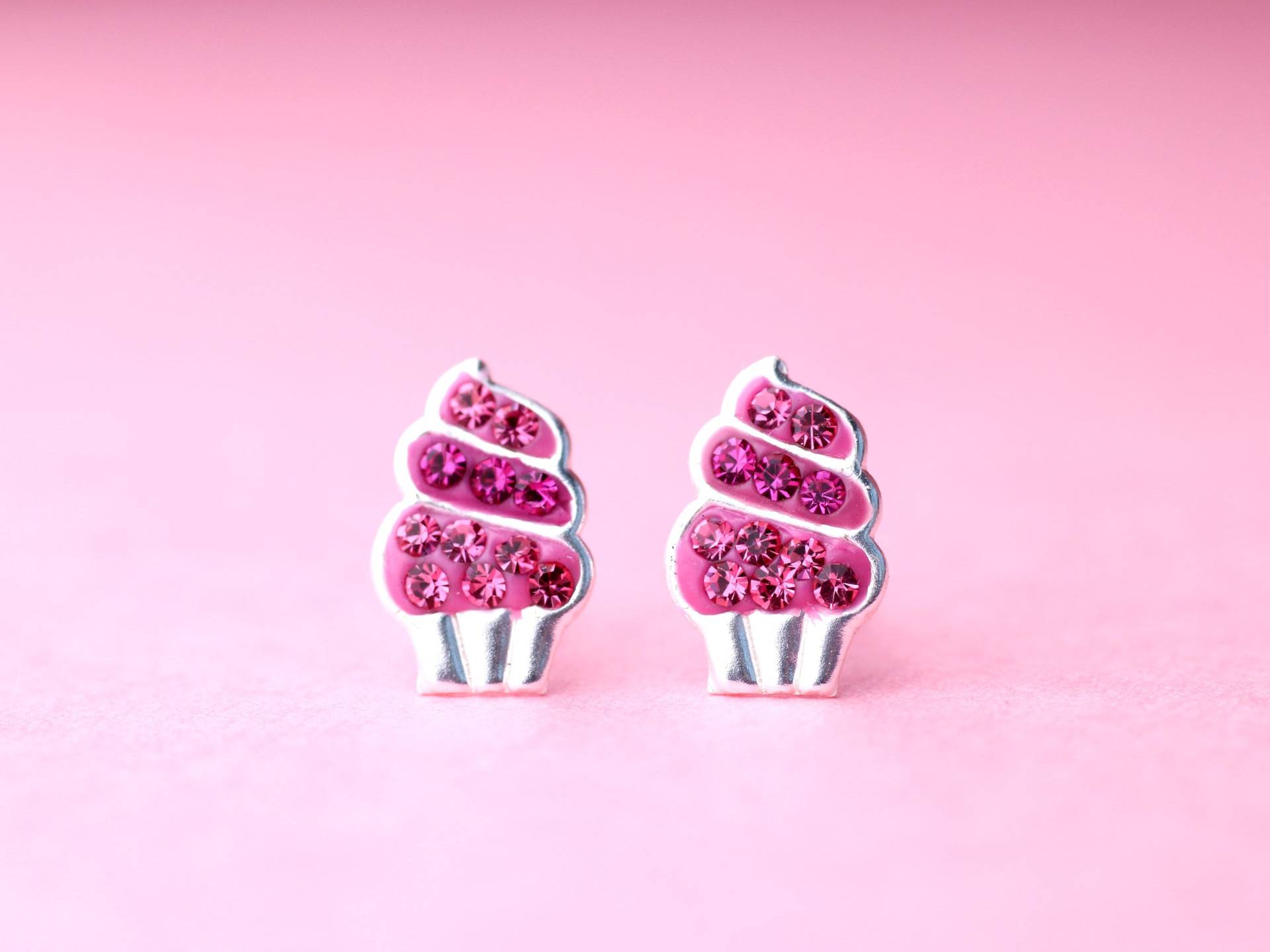 Cupcake Ohrstecker Aus 925 Sterling Silber. Kinder Ohrringe. Schmuck Für Mädchen, Geschenk von GluecksbringerinShop