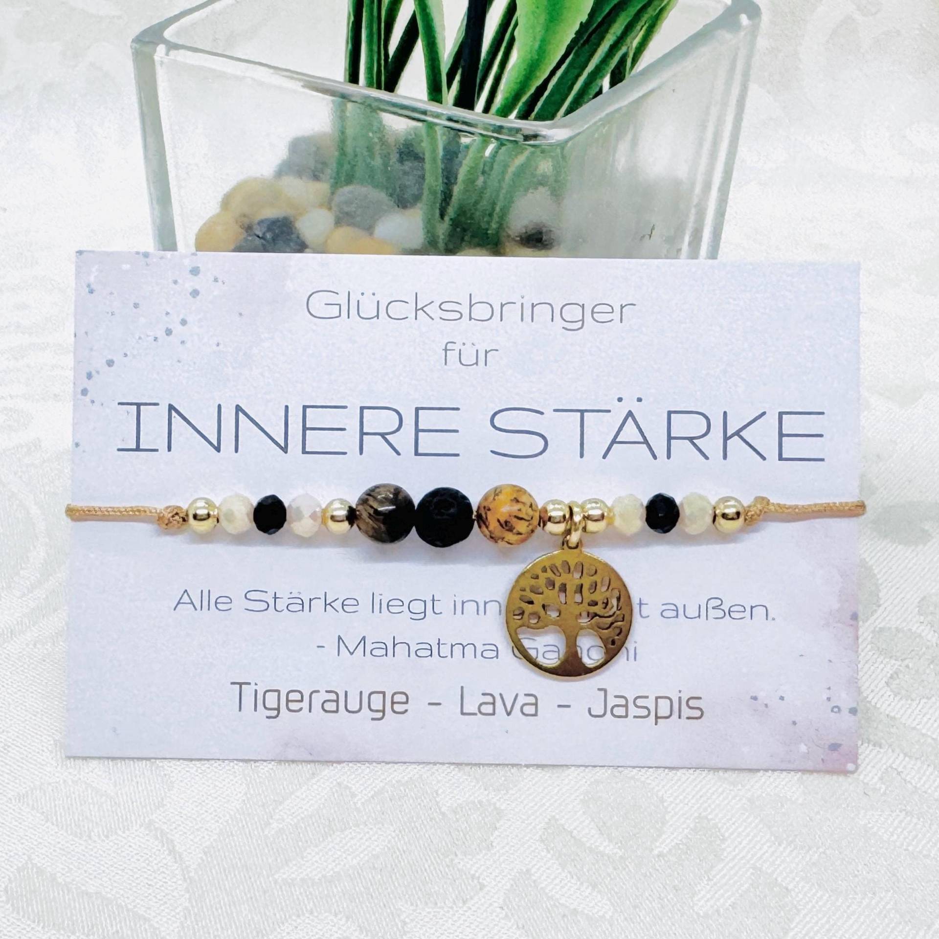 Innere Stärke Edelstein Makramee Armband Mit Lebensbaum | Geschenkidee Für Sie U. Ihn von GluecksengeI