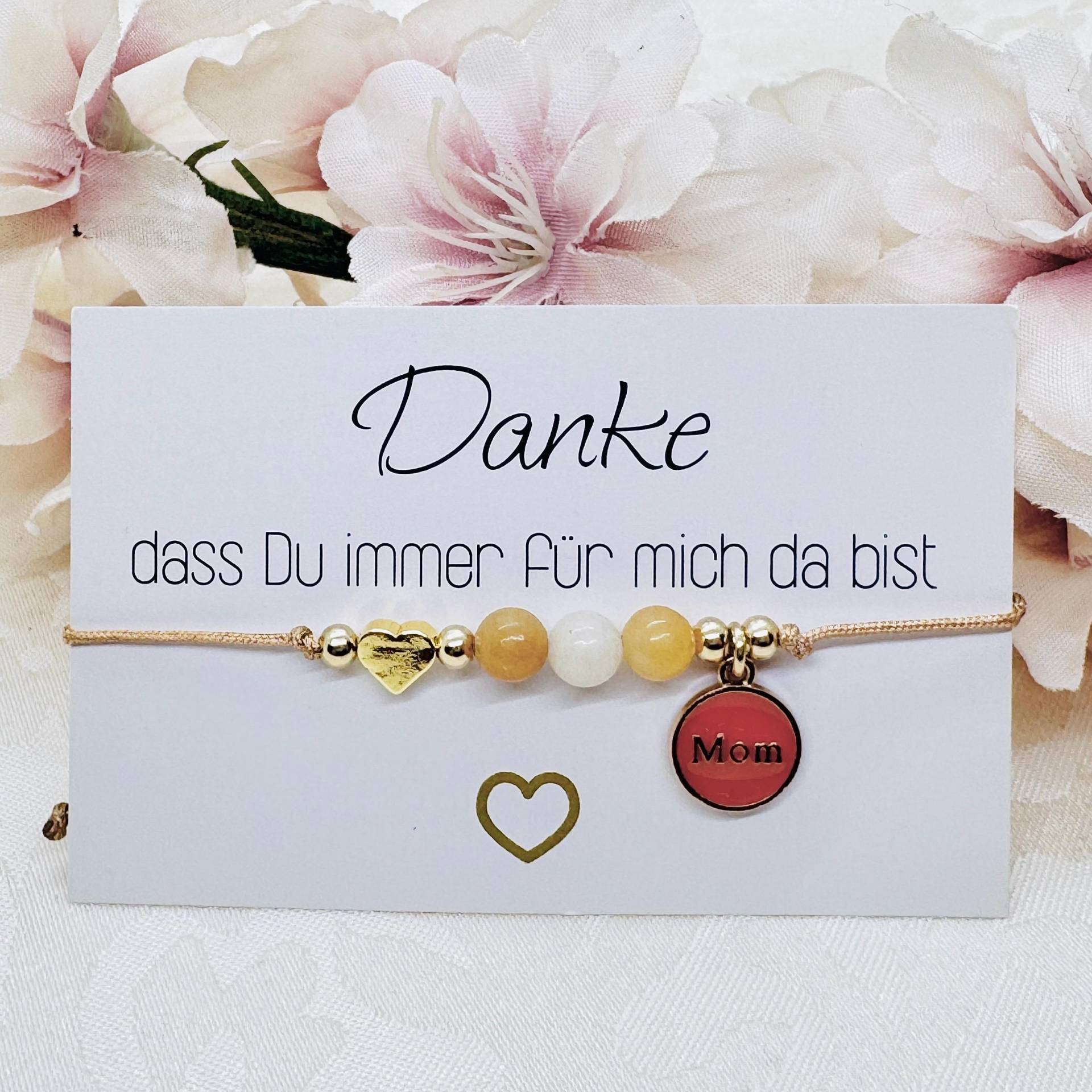 Jade Armband Mit Mom Anhänger | Verstellbares Perlenarmband Geschenk Mutter von GluecksengeI