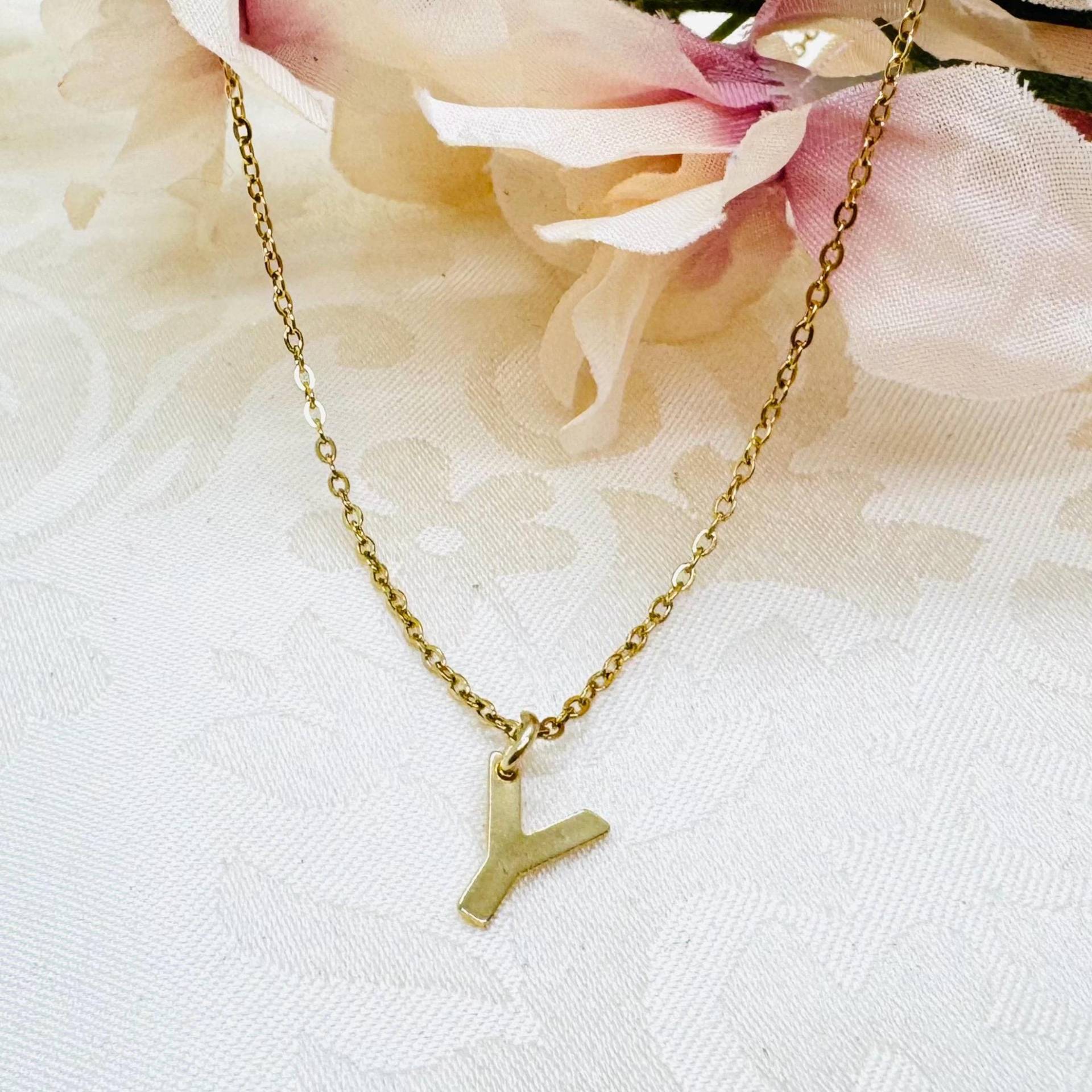 Personalisierte Goldene Halskette Aus Edelstahl - Kette 40 cm Mit Buchstabe Damenkette Geschenk Für Sie Personalisierte Goldene Halskette Aus Edelstahl - Kette 40 cm Mit Buchstabe Damenkette Geschenk Für Sie von GluecksengeI