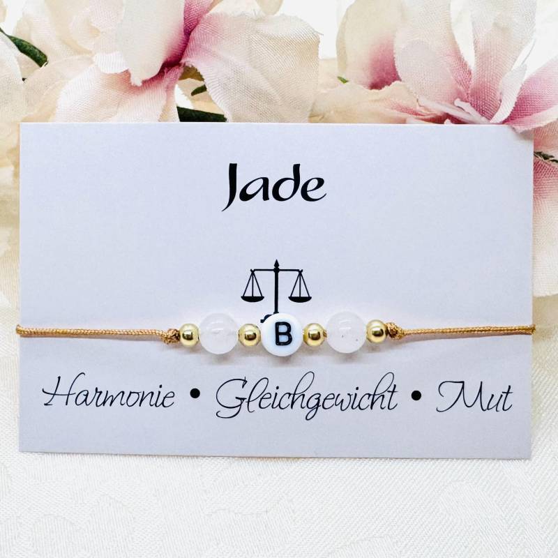 Personalisiertes Jade Edelstein Armband Verstellbar - Geschenk Für Sie U. Ihn Zartes Healing von GluecksengeI