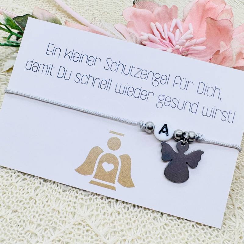 Schutzengel Makramee Armband - Zartes Engel Personalisiert Glücksbringer Genesung von GluecksengeI