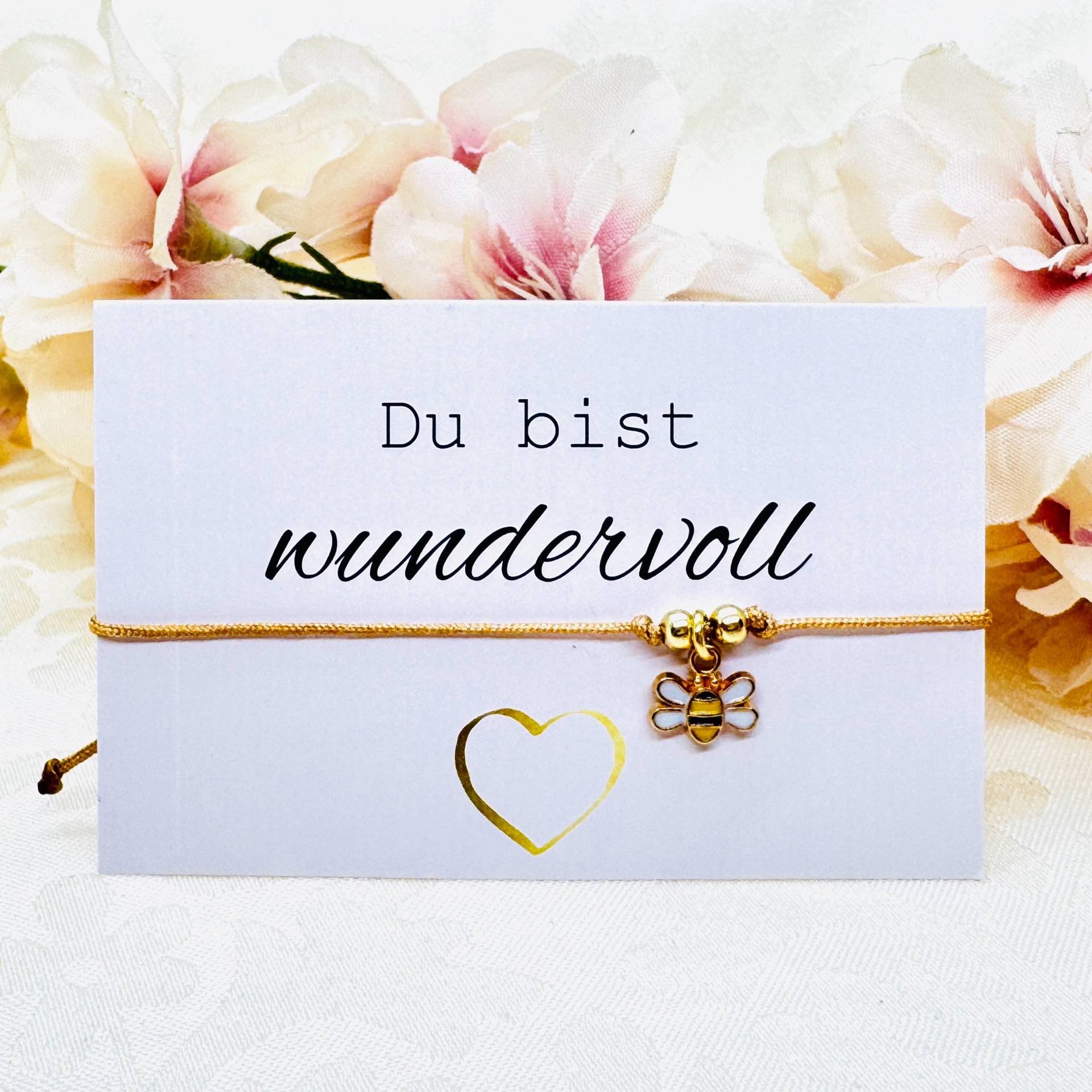 Zartes Bienchen Makramee Armband - Filigranes Verstellbar Mit Anhänger von GluecksengeI