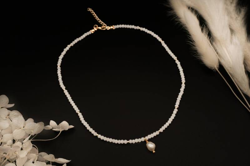 Perlenkette Mit Anhänger von GluecksfundDesigns