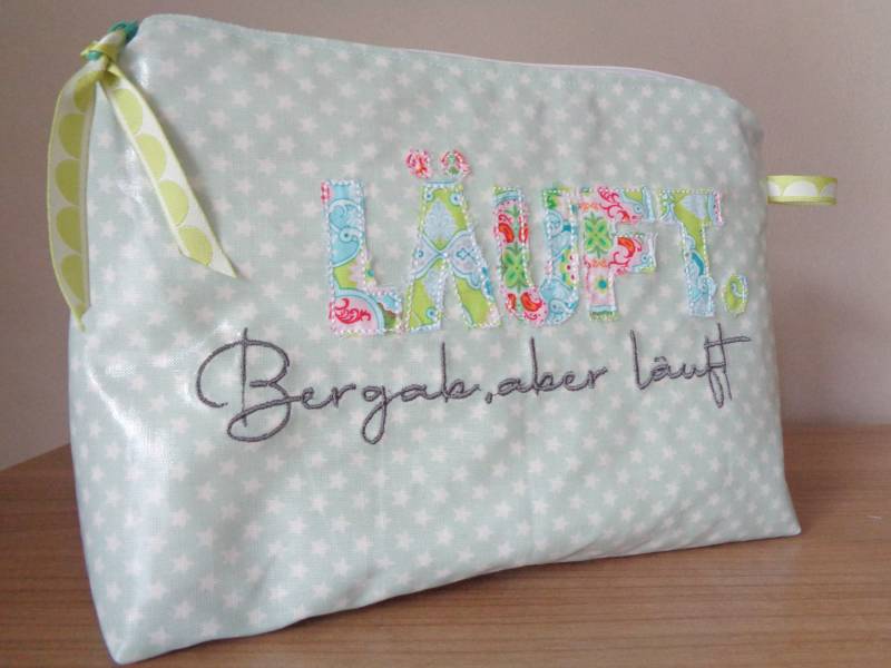 Kosmetiktasche - Krimskrams Tasche Beautytasche Wellnesstasche Wachstuch von Gluecksmomente1