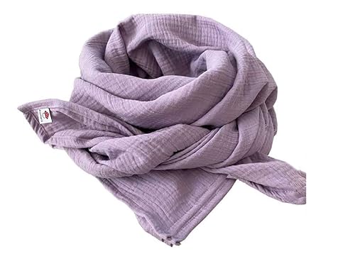Glückspilz I Musselin Tuch Damen | Musselin Schal Damen | 130 x 130 cm | Schals & Tücher für Damen | Baumwolle | Musselintuch XXL | Flieder von Glückspilz-Shop