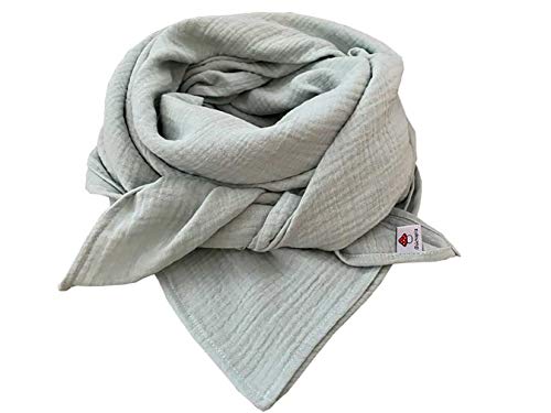 Glückspilz IMusselin Tuch Damen | Musselin Schal Damen | 130 x 130 cm | Schals & Tücher für Damen | Baumwolle | Musselintuch | XXL | I Mint von Glückspilz-Shop