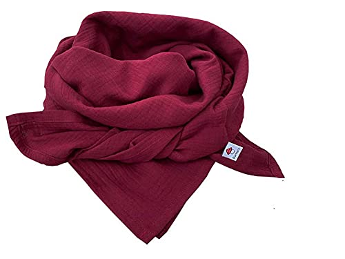 Glückspilz I Musselin Tuch Damen | Musselin Schal Damen | 130 x 130 cm | Schals & Tücher für Damen | Baumwolle | Musselintuch | XXL | Beere von Glückspilz-Shop