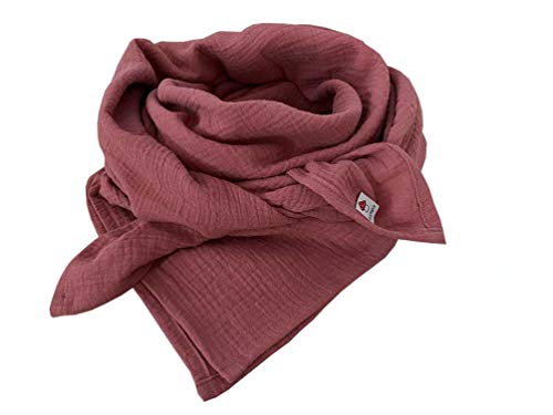 Glückspilz IMusselin Tuch Damen | Musselin Schal Damen | 130 x 130 cm | Schals & Tücher für Damen | Baumwolle | Musselintuch | XXL | (Mauve) von Glückspilz-Shop