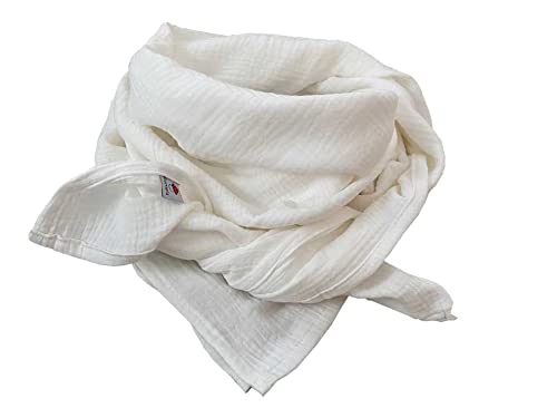 Glückspilz I Musselin Tuch Damen | Musselin Schal Damen | 130 x 130 cm | Schals & Tücher für Damen | Baumwolle | Musselintuch | XXL | Offwhite von Glückspilz-Shop