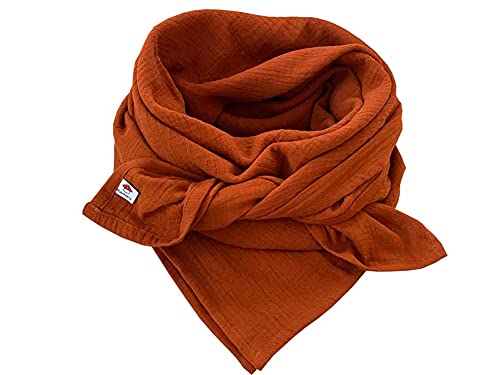 Glückspilz I Musselin Tuch Damen | Musselin Schal Damen | 130 x 130 cm | Schals & Tücher für Damen | Baumwolle | Musselintuch | XXL | Zimt von Glückspilz-Shop