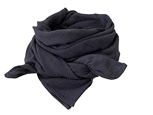 Glückspilz I Musselin Tuch Damen | Musselin Schal Damen | 130 x 130 cm | Schals & Tücher für Damen | Baumwolle | Musselintuch | XXL | Schwarz von Glückspilz-Shop