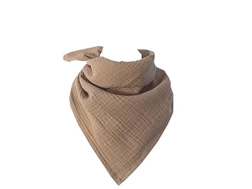 Glückspilz | Musselintuch Kinder | Musselin Schal Kinder | Baby Dreieckstuch | Musselin Halstücher Kinder | 60 x 60 cm | Beige von Glückspilz-Shop