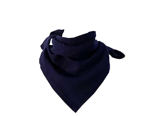 Glückspilz | Musselintuch Kinder | Musselin Schal Kinder | Baby Dreieckstuch | Musselin Halstücher Kinder | 60 x 60 cm |Navy von Glückspilz-Shop
