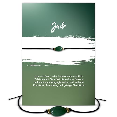 Glücksschmiedin - Edelstein Armband, Jade mit goldfarbenen Perlen, lokal handgemacht von Glücksschmiedin