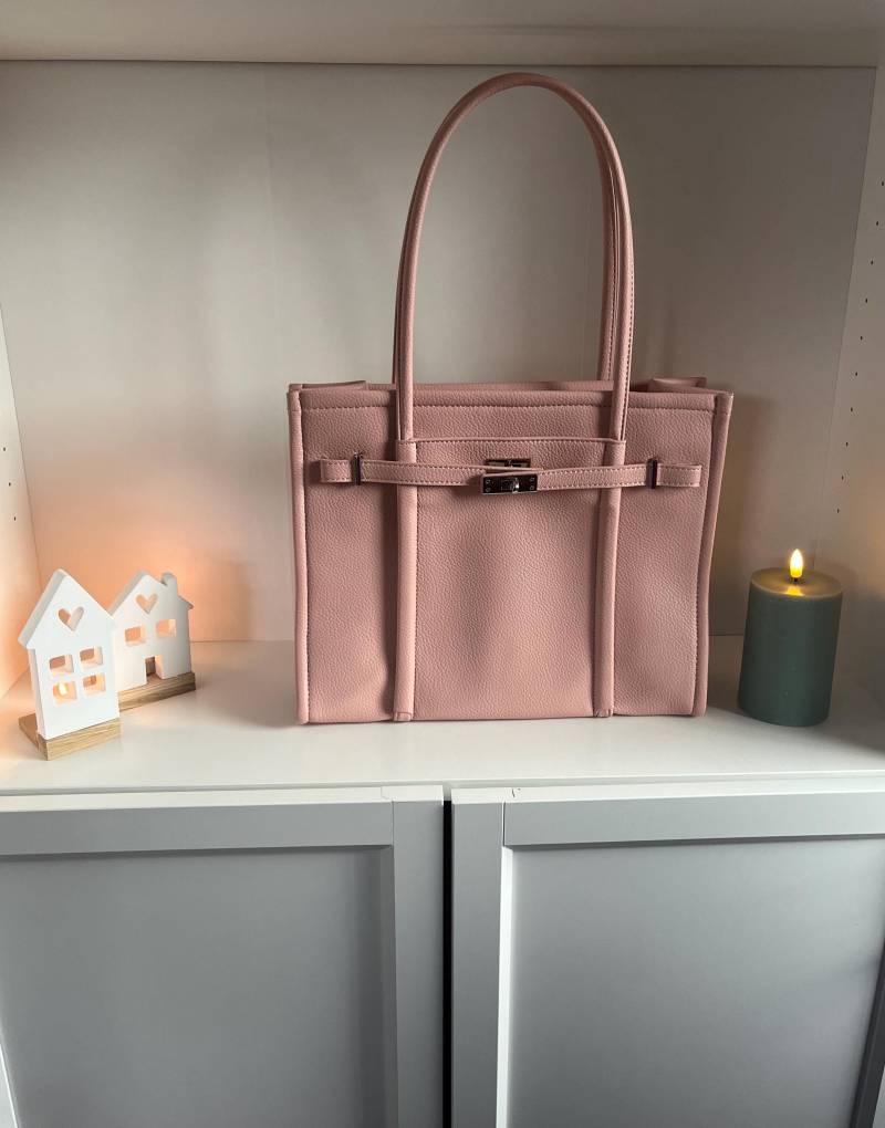 Damen Handtasche Schick Elegant Mit Schloss Business Büro Job Luxus Design Shopper Crossbody Edel Groß Kunstleder Leder Vegan Arbeit Tablet von Glueckstuerchen