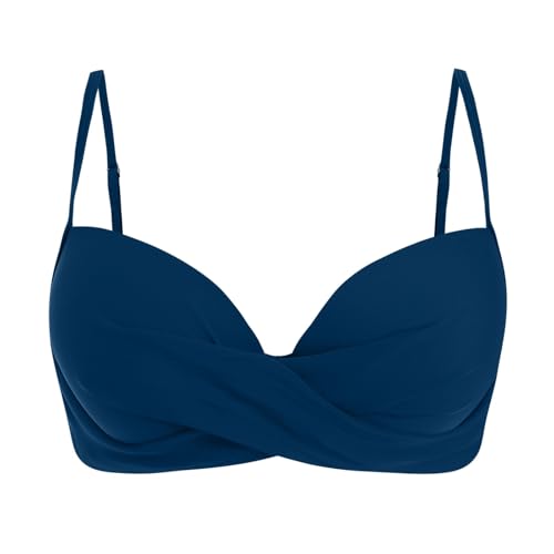 Damen Bikini Oberteil V Ausschnitt Wickeloptik Crossover Bralette Bademoden Push Up Sport Bikinioberteil Gepolstert Bikinis Bra Große Brüste Padded Schnell Trocknend Swimsuits Sommer Strand Bikini Top von Glücksvogel