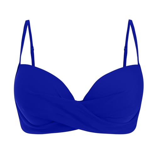 Damen Bikini Oberteil V Ausschnitt Wickeloptik Crossover Bralette Bademoden Push Up Sport Bikinioberteil Gepolstert Bikinis Bra Große Brüste Padded Schnell Trocknend Swimsuits Sommer Strand Bikini Top von Glücksvogel