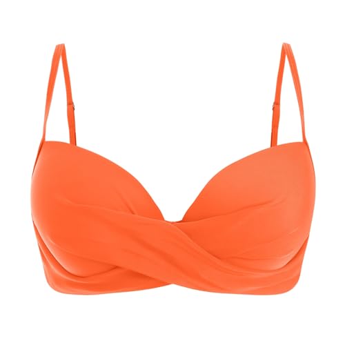 Damen Bikini Oberteil V Ausschnitt Wickeloptik Crossover Bralette Bademoden Push Up Sport Bikinioberteil Gepolstert Bikinis Bra Große Brüste Padded Schnell Trocknend Swimsuits Sommer Strand Bikini Top von Glücksvogel