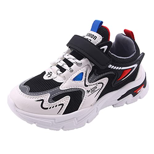 Glücksvogel Laufschuhe Kinder Mädchen Leichte Atmungsaktiv Jungen Sportschuhe Turnschuhe Outdoor Kinderschuhe Fitnessschuhe Hallenschuhe Klettverschluss Sneaker Freizeit (Black, 27 EU) von Glücksvogel