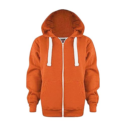 Glücksvogel Pullover Kinder Mädchen Zip Up Kapuzenpullover Unisex Sweatjacke Sweatshirt mit Kapuze Jungen Mädchen Kapuzenjacke Basic Einfarbig Winter Hoodie Langarm Baumwolle Jungen Pullover Hoody von Glücksvogel