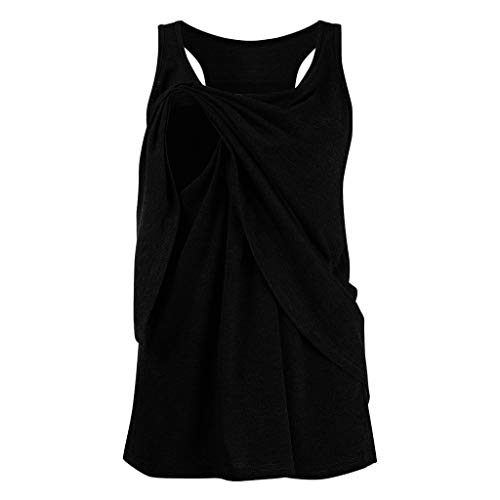 Glücksvogel Stilltop Umstandstop Damen Mutterschafts Stillshirt Tank Tops Umstandsmode Unterwäsche Sommer Ärmellos Schwangerschaft Baumwolle Stillen Kleidung mit Stillfunktion von Glücksvogel