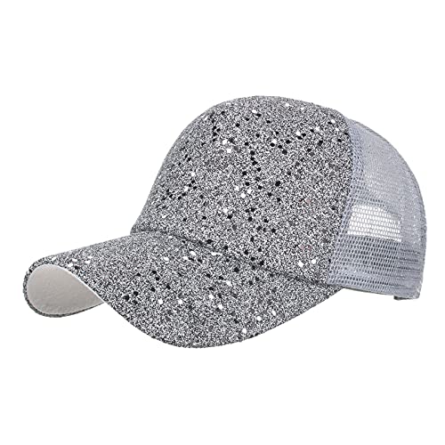 Glücksvogel Unisex Baseball Cap Verstellbare Distressed Basecap Snapback Trucker Cap Kappe Baumwolle Outdoor Mützen Reine Farbe Baseboard Baseballkappe für Wandern Outdoor Reisen (Silber, M) von Glücksvogel