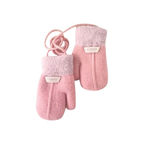 Glücksvogel Winter Handschuhe Kinder Kleinkind Fäustlinge Baby Cartoon Fausthandschuh Stretch Strickhandschuh Dicke Halshandschuhe mit Plüsch Spielen, Laufen, Skifahren Bedarf,1-6 Jahre alt von Glücksvogel