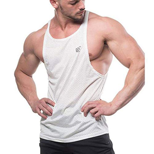 Herren Gym Tank Top Ärmellos Atmungsaktives Tanktop Schnelltrocknendes Trainingsshirt Funktionsshirt Workout Muscle T-Shirt Bodyshaper Bodybuilding Fitness T-Shirts Unterhemd von Glücksvogel