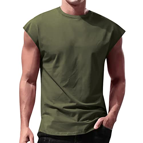 Herren Sport Shirt Tanktop Ärmelloses Tshirts Sommer Muskelshirt Schnelltrocknendes Herren Atmungsaktiv Funktionsshirt Fitness Shirt Gym Achselshirt Unterhemd Männer Weste Bodybuilding (AG, M) von Glücksvogel